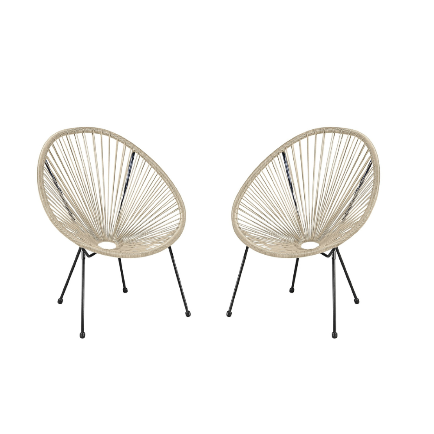 undefined Set de 2 chaises Beige