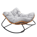 Fauteuil à bascule en résine tressée coussin gris BARCELONA