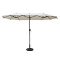 Parasol double ecru droit ovale 2 x 3 m AMIR