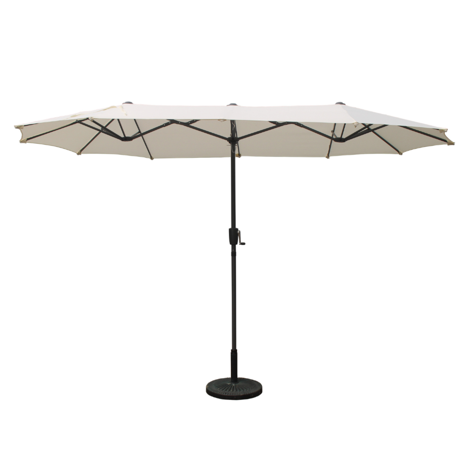 Parasol double ecru droit ovale 2 x 3 m AMIR
