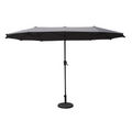 Parasol double  gris droit ovale 2 x 3 m TONGA