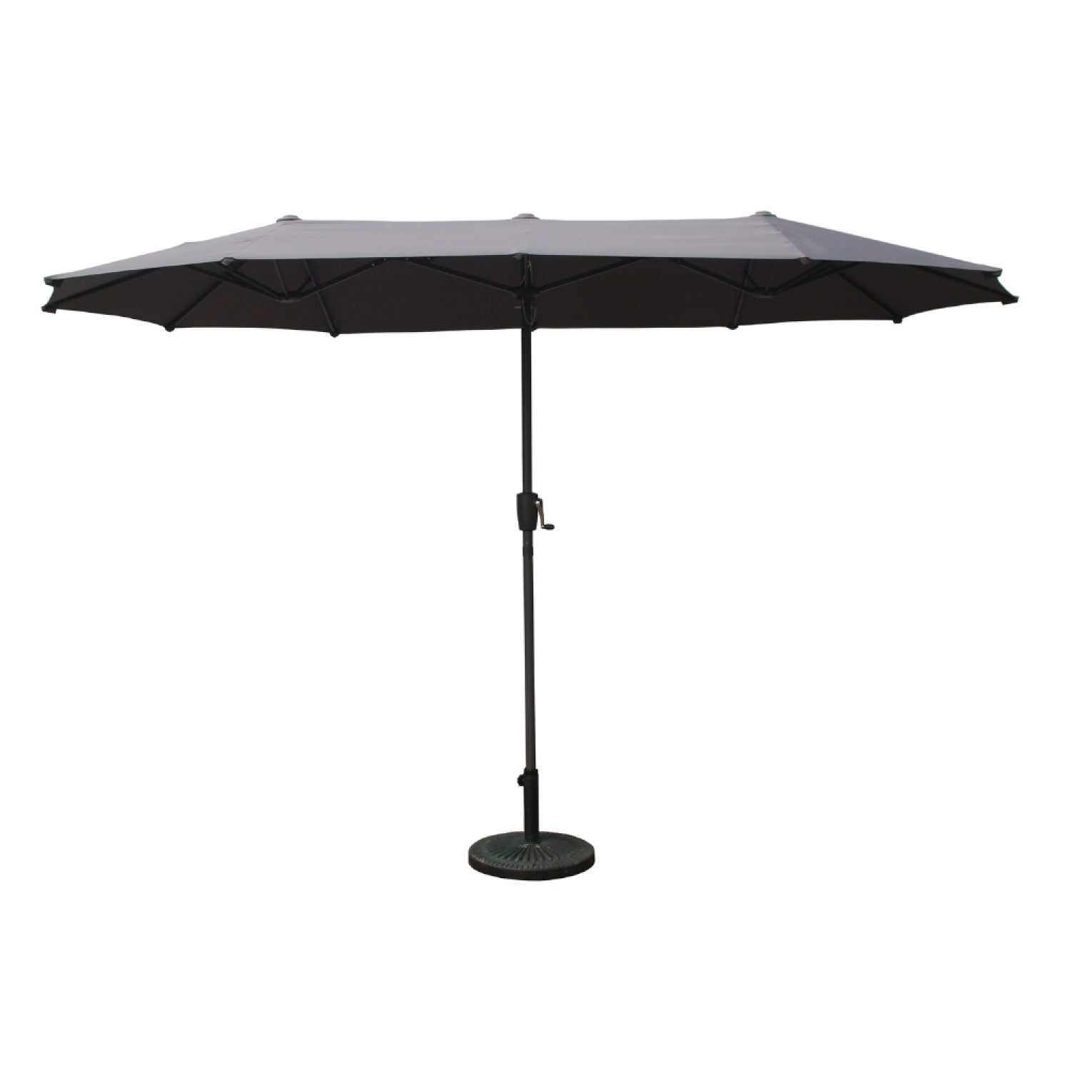 Parasol double  gris droit ovale 2 x 3 m TONGA
