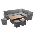 Salon de jardin 9 places table relevable BELEM
