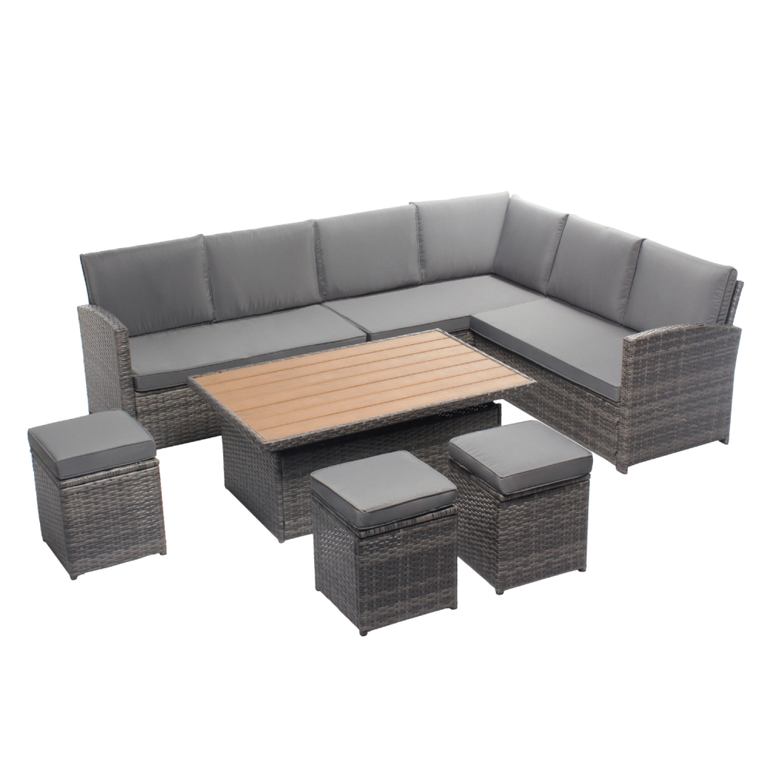 Salon de jardin 9 places table relevable BELEM