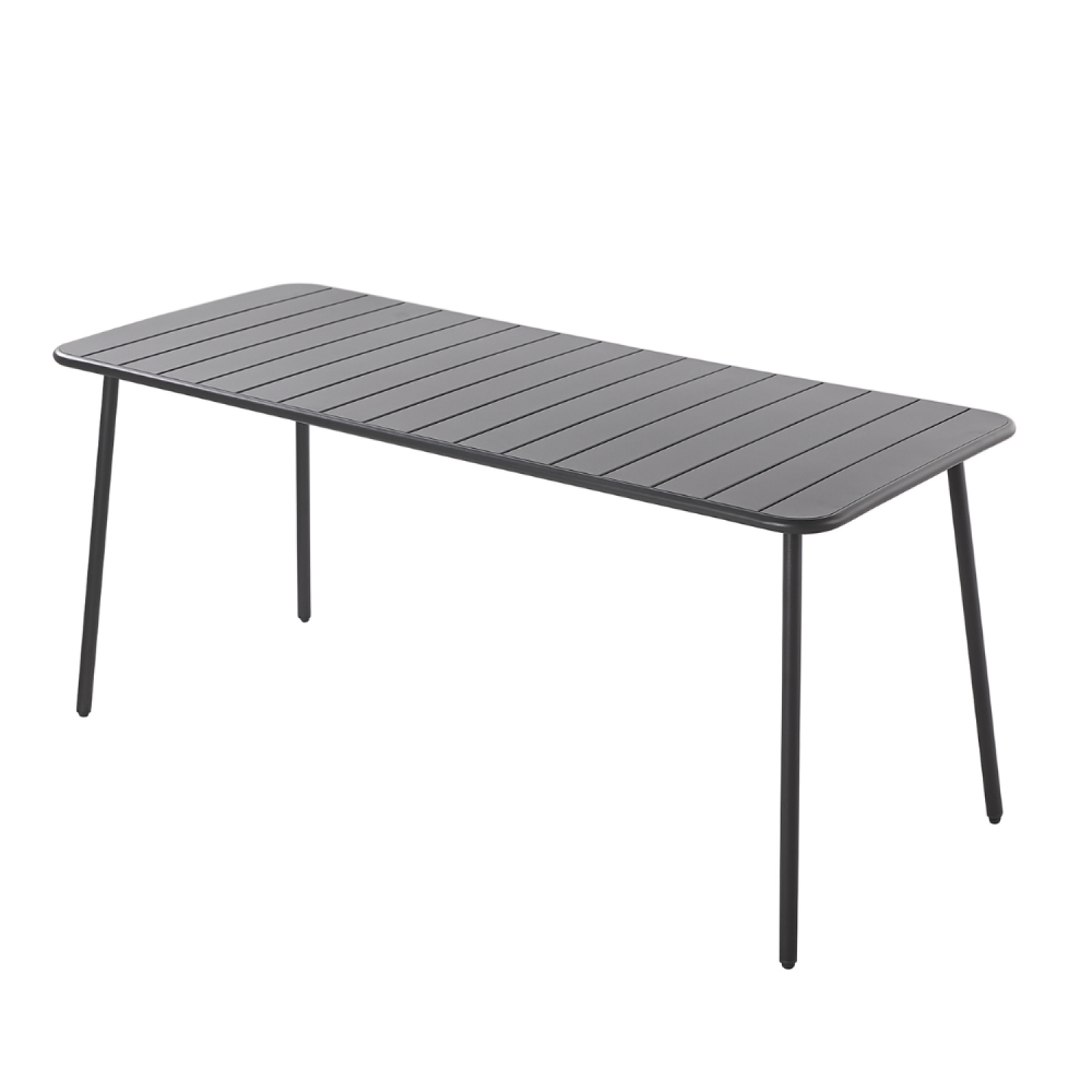 Table de jardin en acier 6 places gris foncé FALCOU