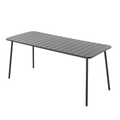 Table de jardin en acier 6 places gris foncé EVORA