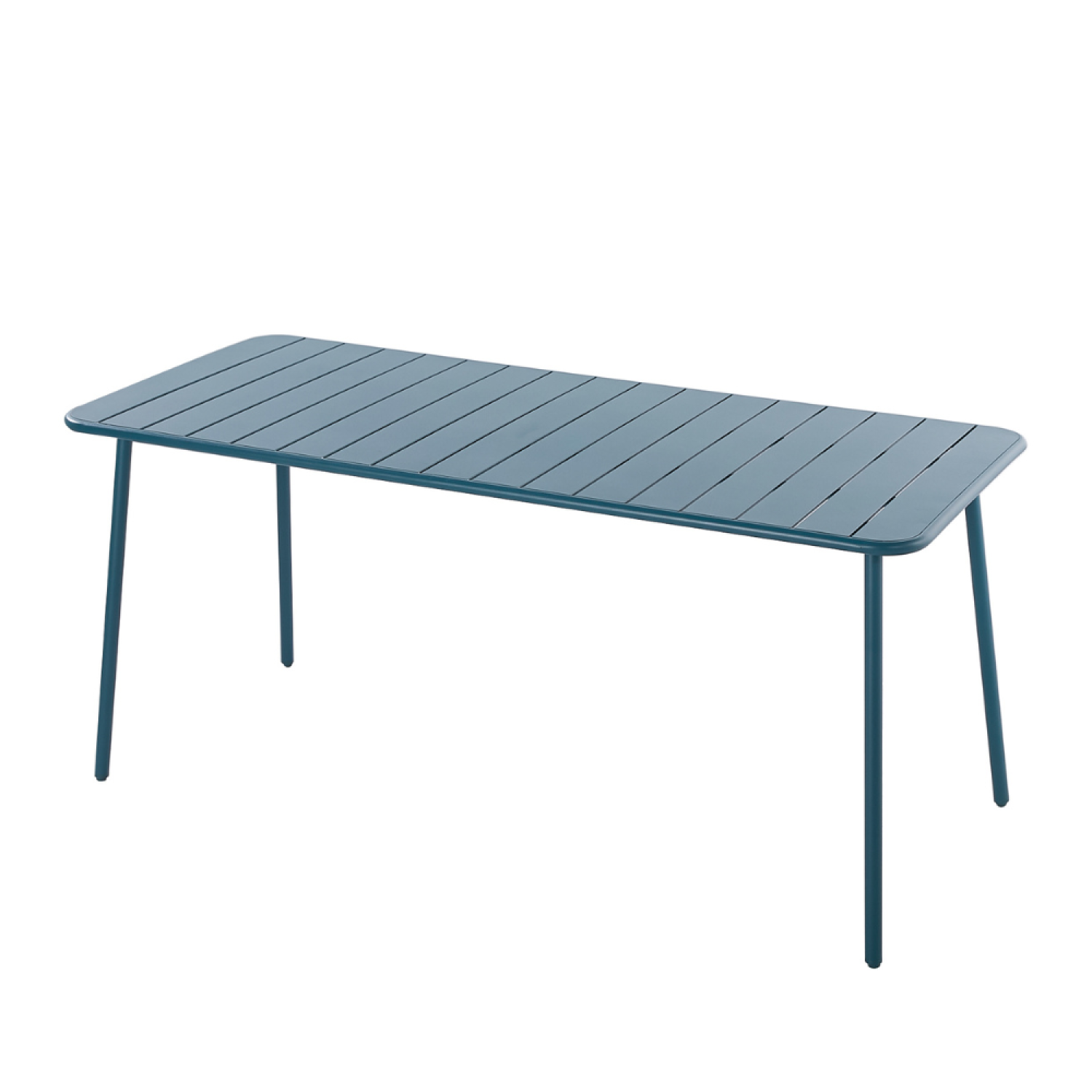 Table de jardin en acier 6 places bleue EVORA