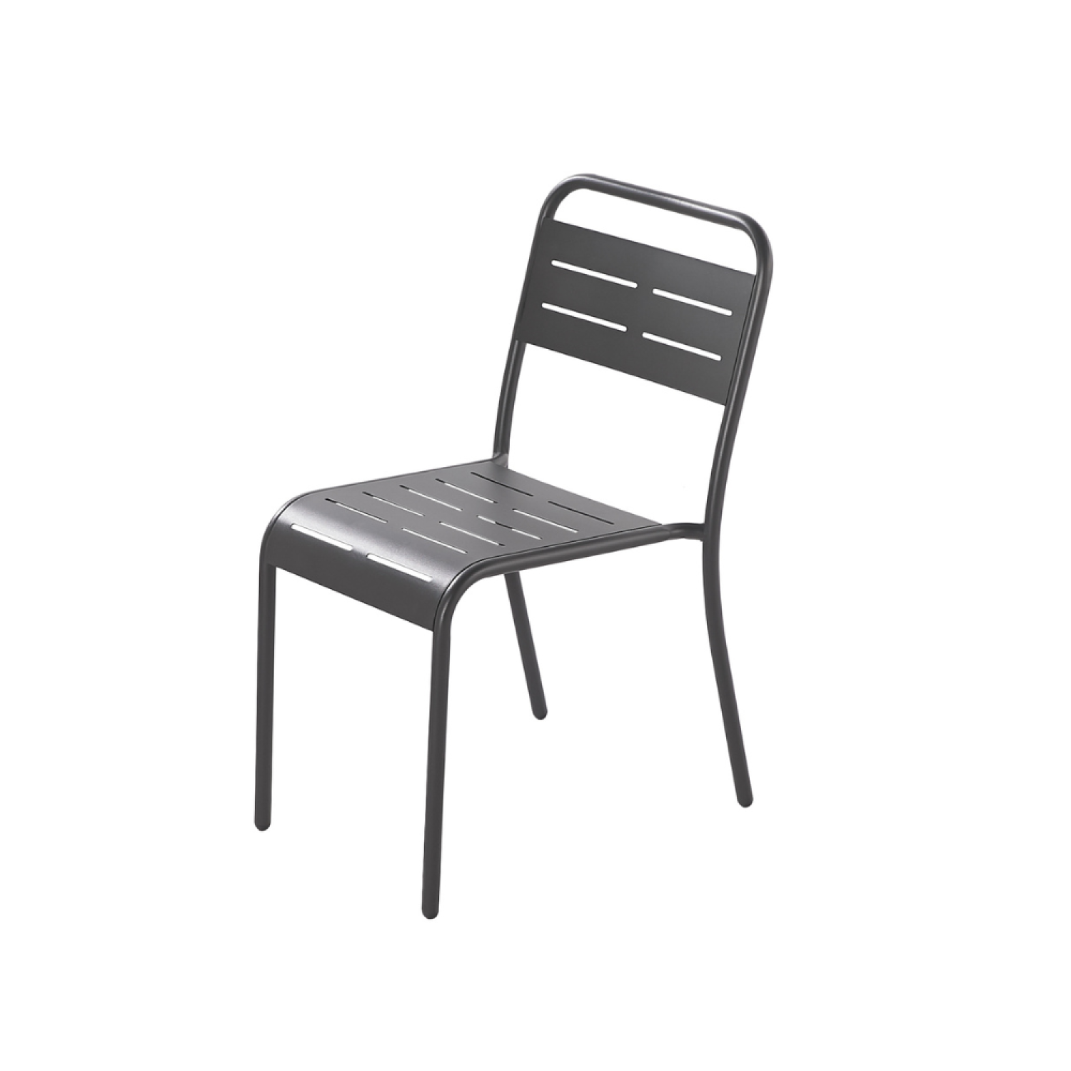 Lot de 6 chaises en acier gris foncé FALCOU