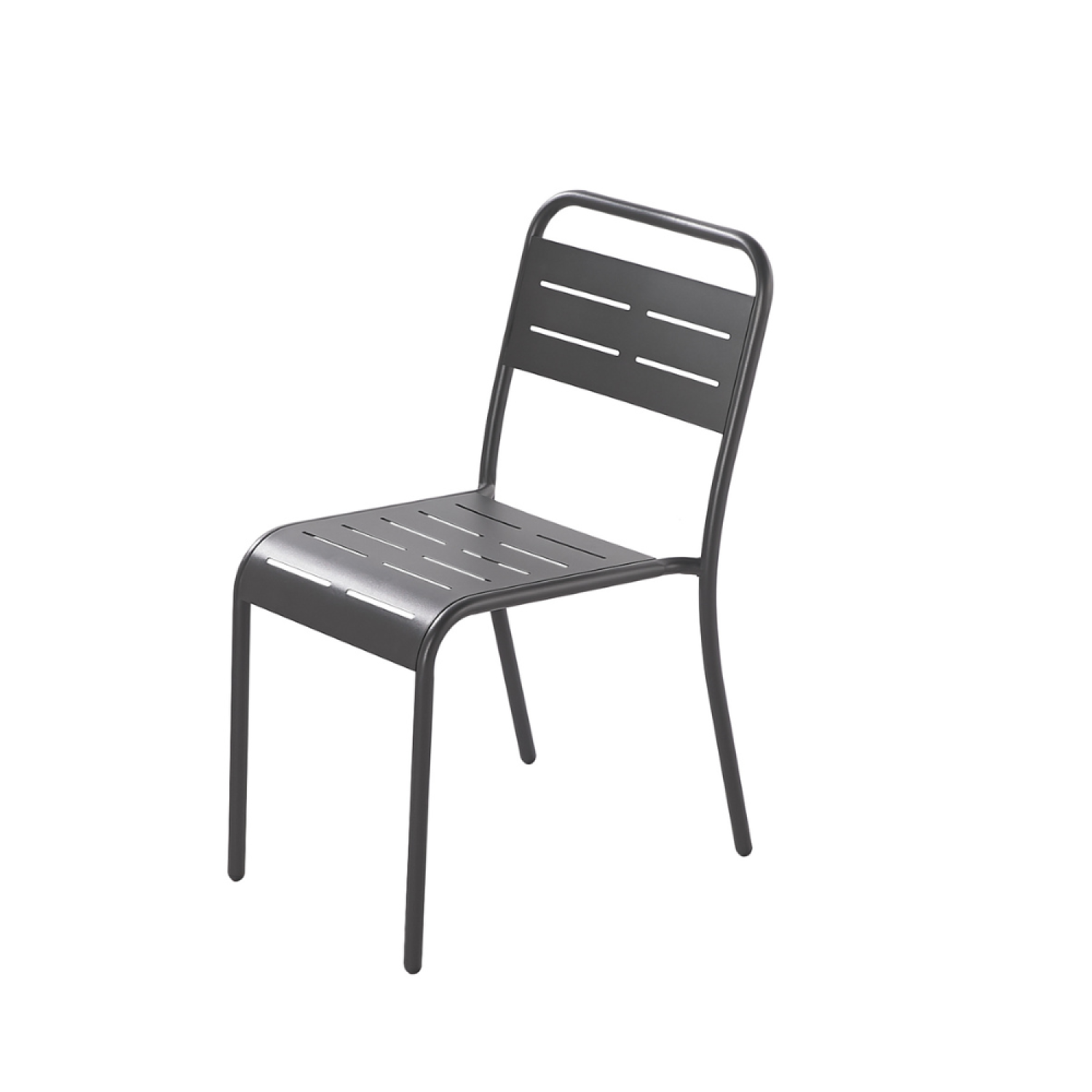 Lot de 4 chaises en acier gris foncé FALCOU