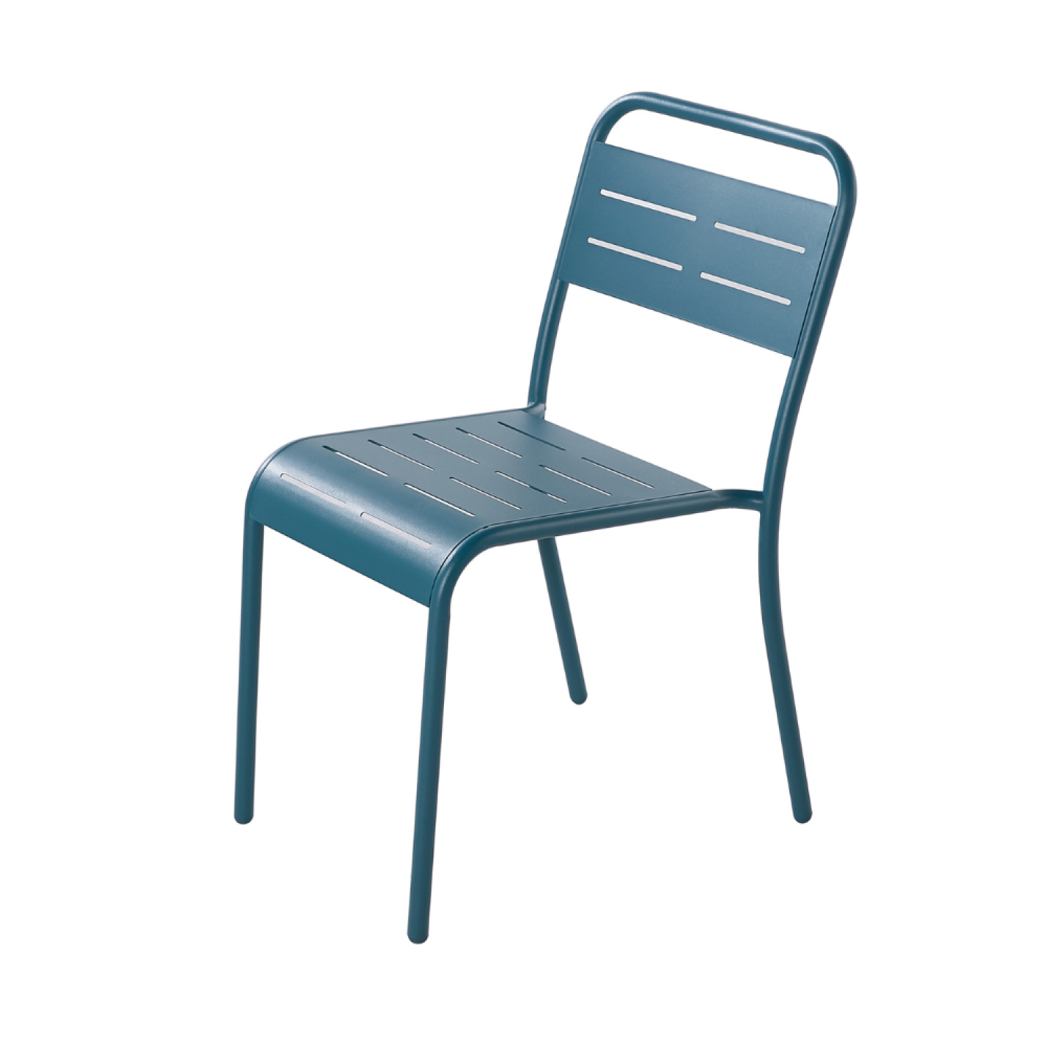 Lot de 4 chaises en acier bleu EVORA