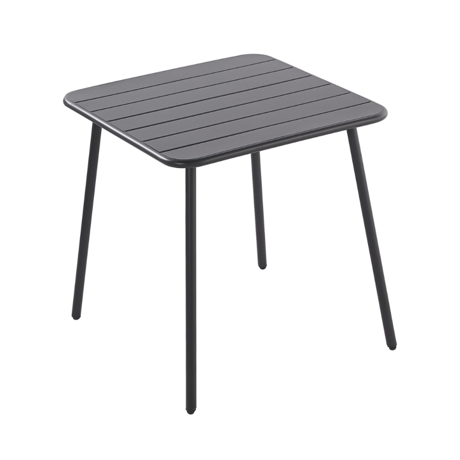 Table de jardin 4 places carrée en acier gris foncé SINTRA