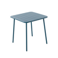 Table de jardin 4 places carrée en acier bleu FALCOU