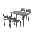 Ensemble table et chaises gris foncé 4/6 places EVORA