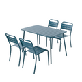 Ensemble table et chaises bleu 4/6 places FALCOU