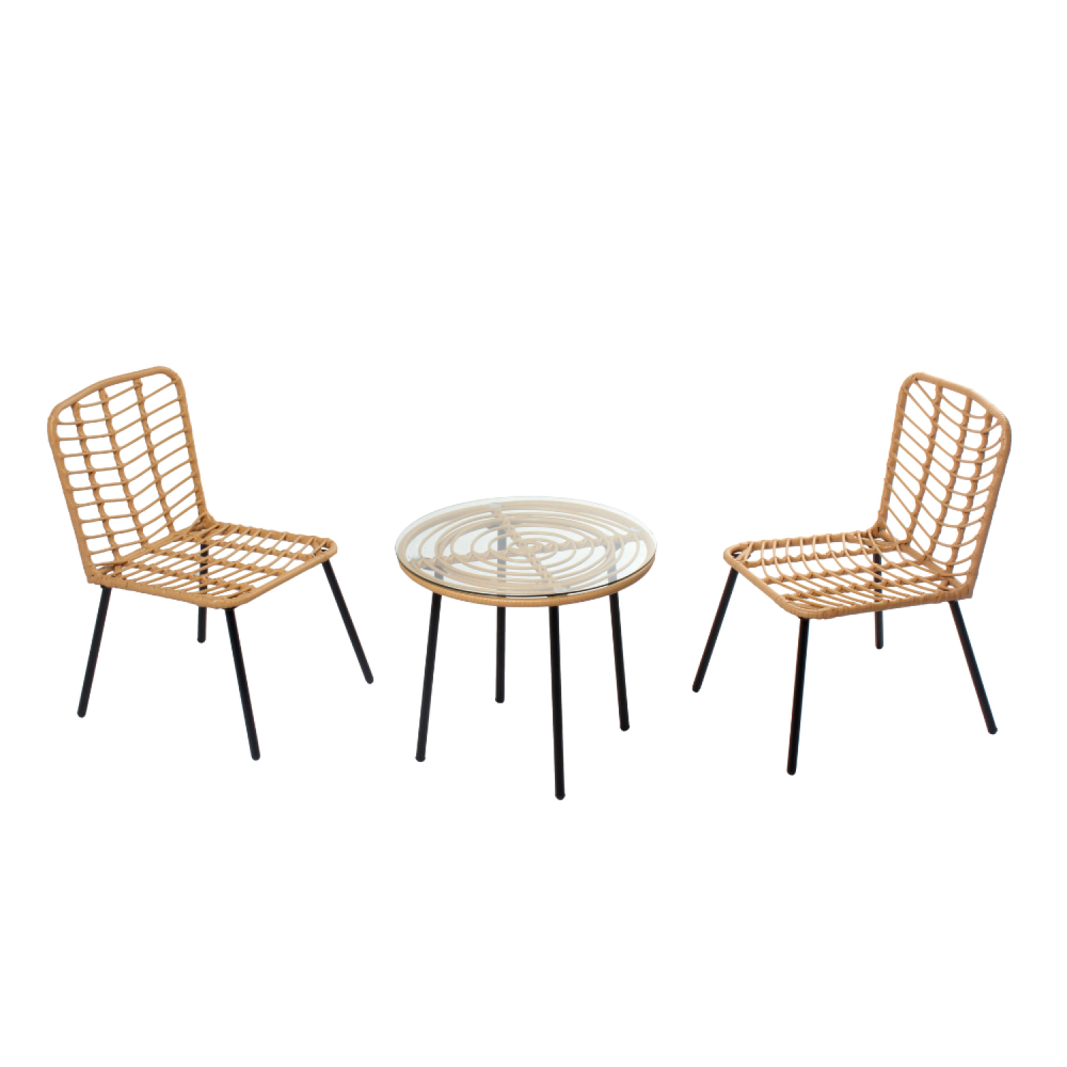 Salon de jardin bas 2 chaises + 1 table PUNO