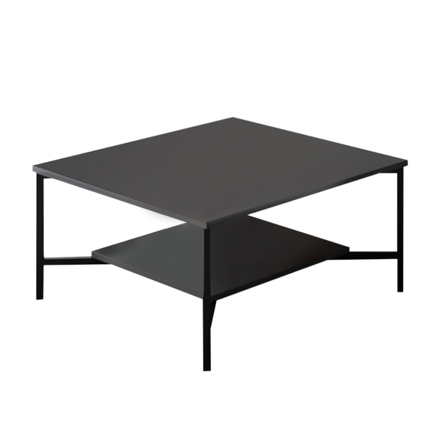 Table basse industrielle carrée noire ROSES