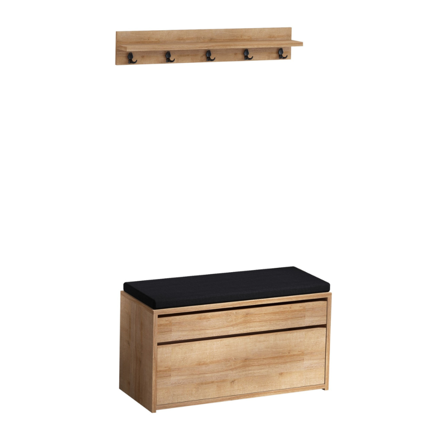 Meuble d'entrée avec porte-manteau mural et coffre de rangement SCOPELLO