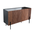 Buffet en bois vintage chevron noyer 120cm FENIX