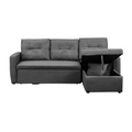 Canapé d'angle 4 places convertible gris OLIVER