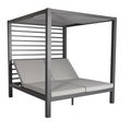 Lit de jardin 2 places structure aluminium gris foncé SEVILLAE