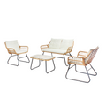 Salon de jardin bas 4 places effet rotin  MONTEROSSO