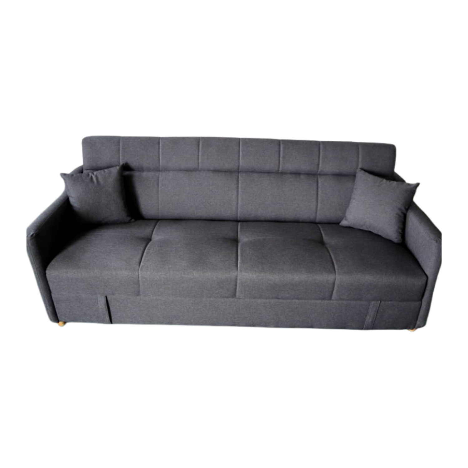 Canapé convertible avec coffre en tissu gris foncé 3 places MARZAMEMI