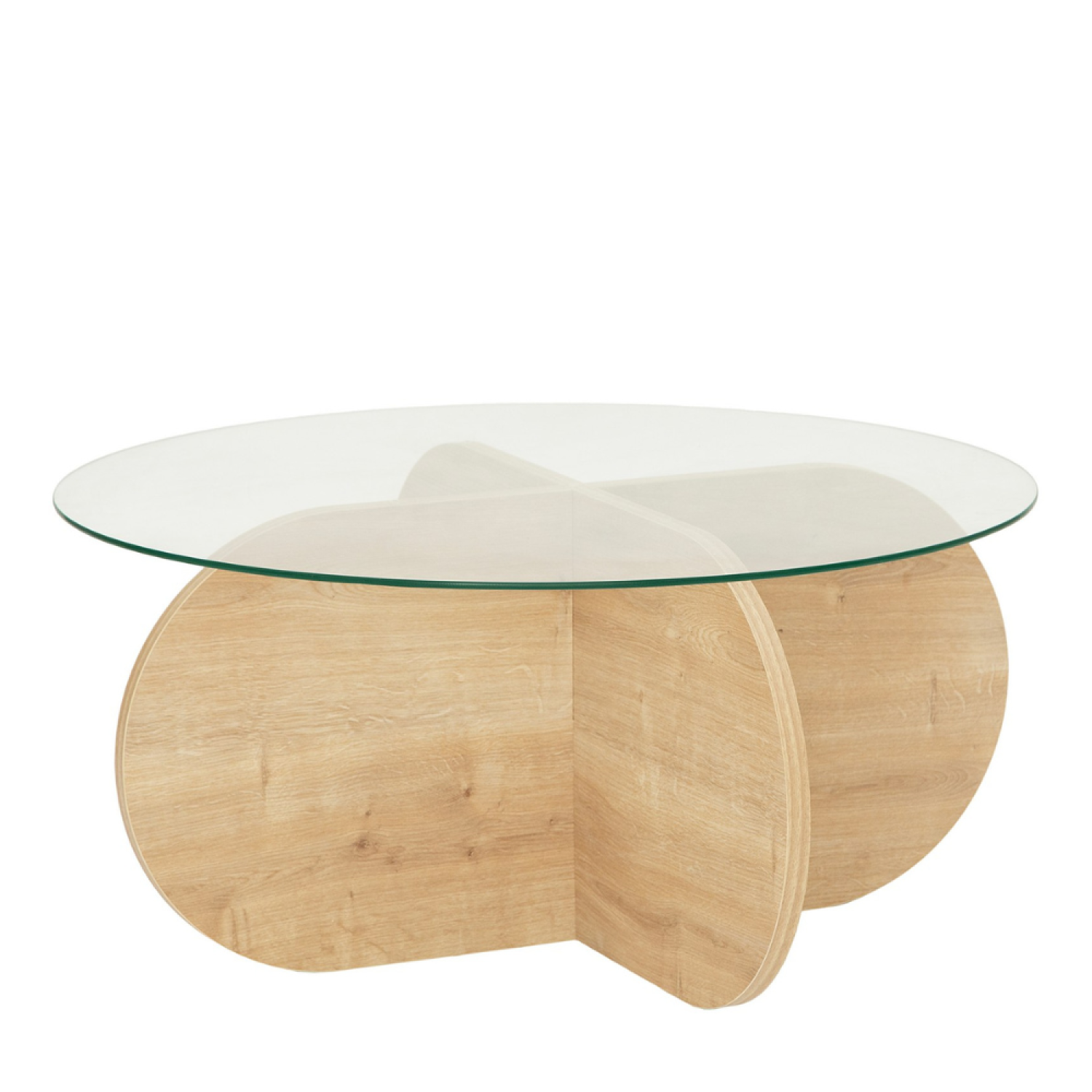 Table basse en bois et plateau en verre SORELLA