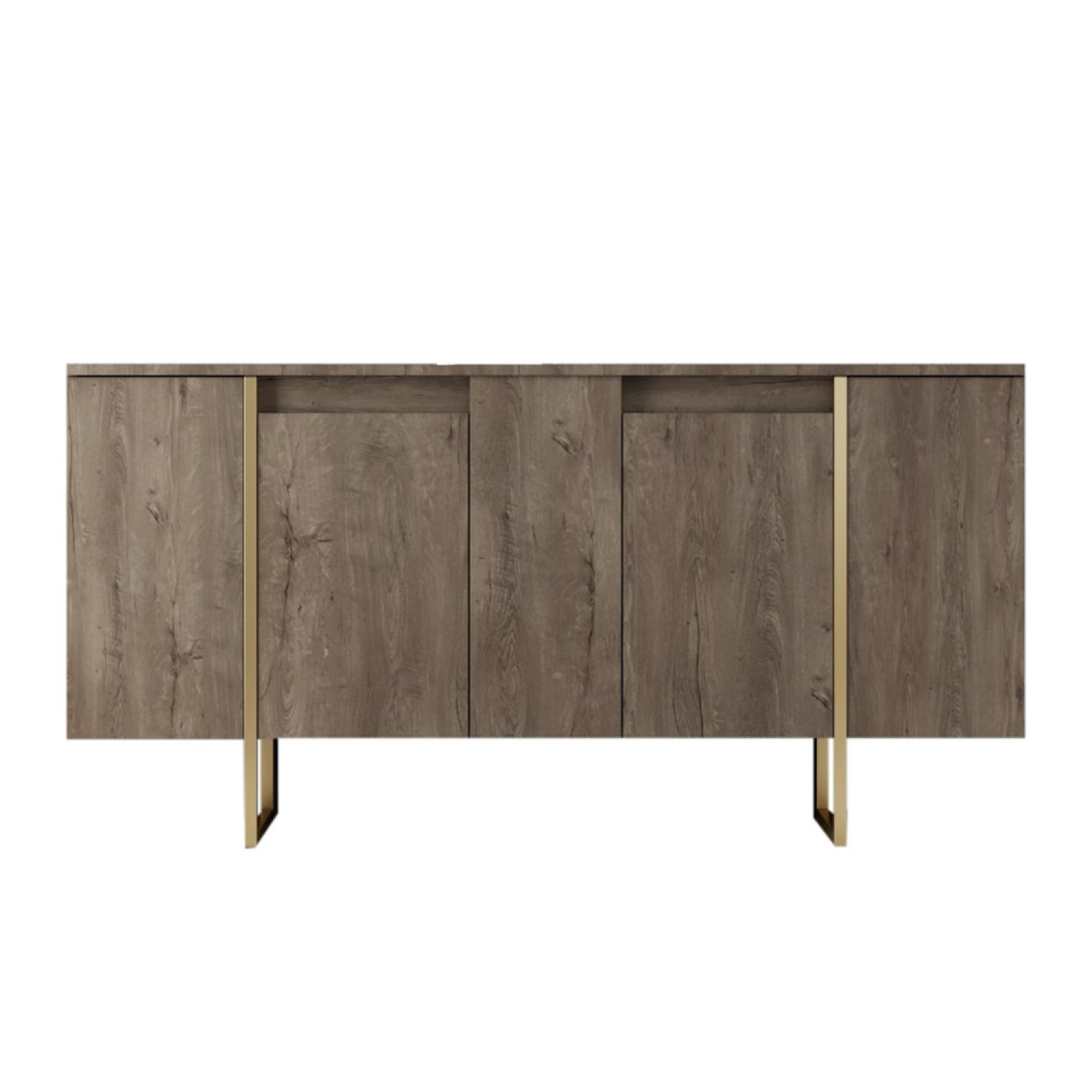 Buffet design bois et or 160 cm - 4 portes MINAS