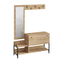 Meuble d'entrée avec porte-manteau et rangement à chaussures IZMIRA