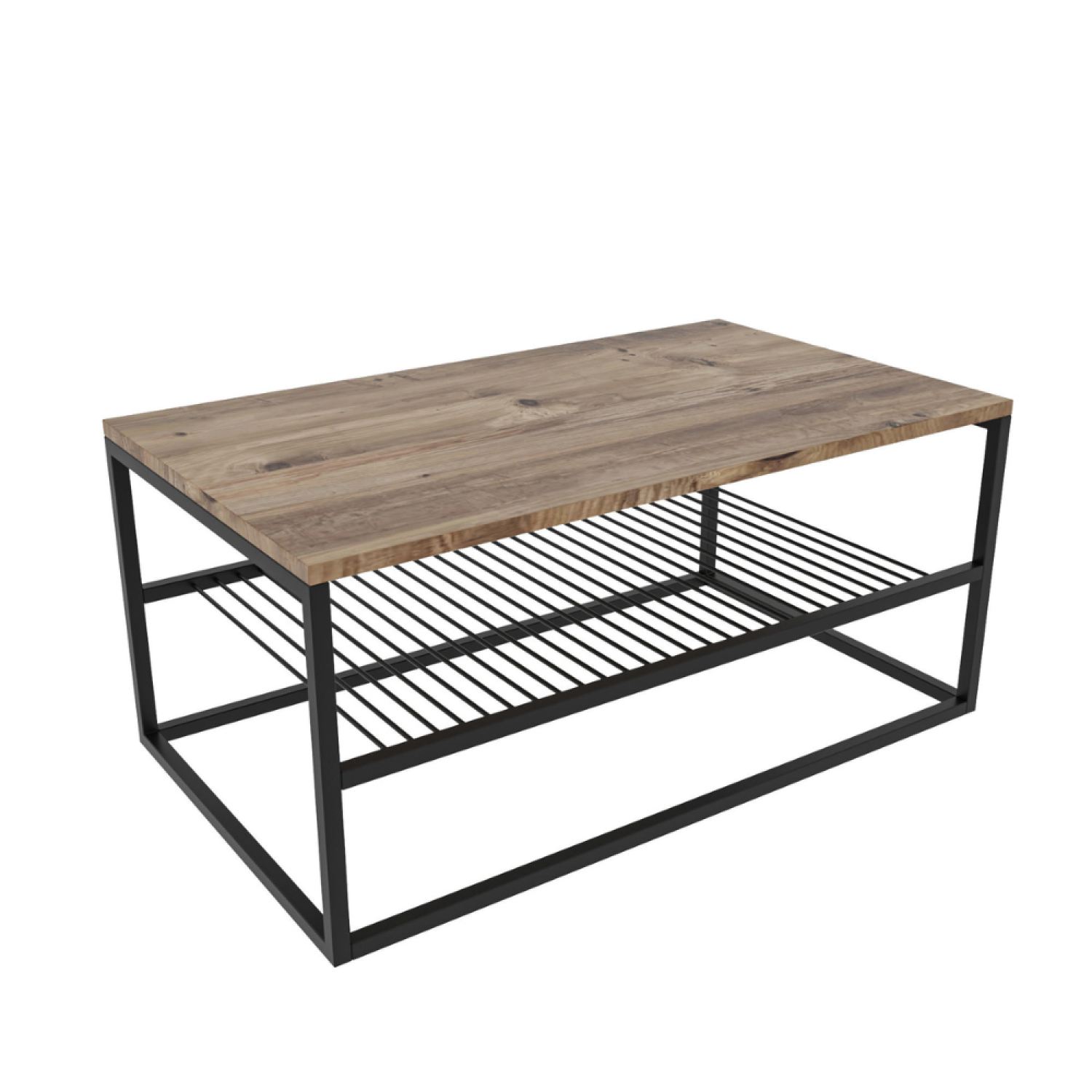 Table basse industrielle avec étagère ALTANE