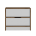 Table de chevet bois et blanc 2 tiroirs CLARA