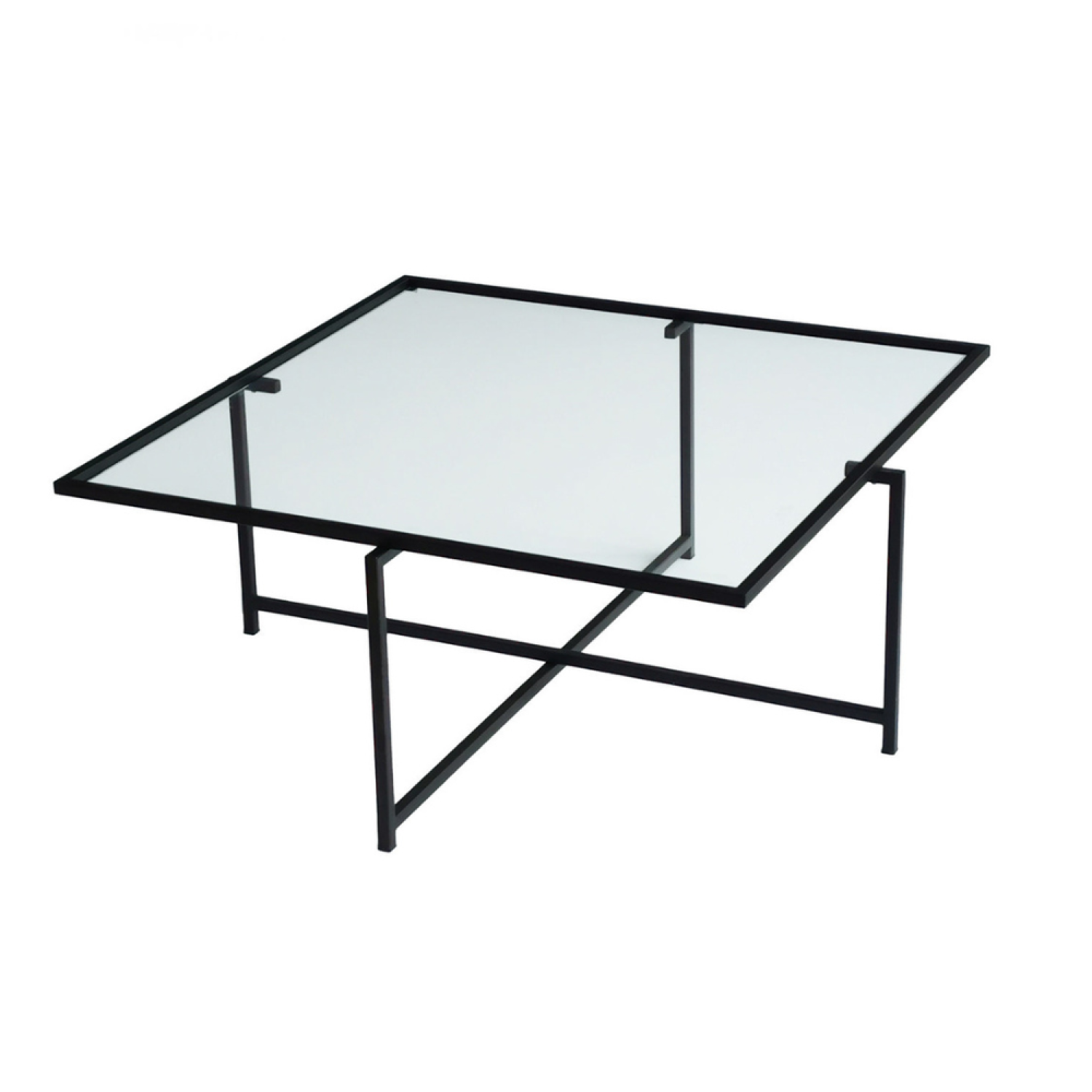 undefined Table basse design noire en verre