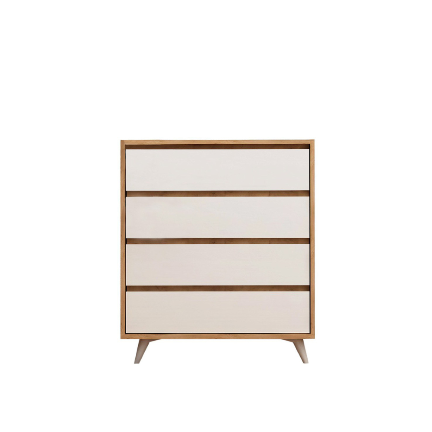 Commode à 4 tiroirs bois et blanc ANNABA