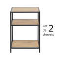 Tables de chevet design bois et métal Lot de 2 ALTANE