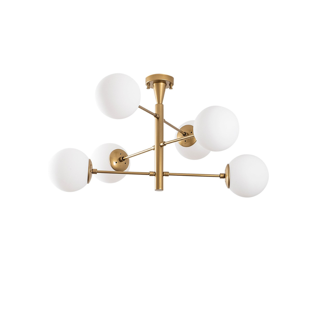 Plafonnier vintage doré - 6 lampes VILLAJOYOSA