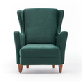 Fauteuil à oreilles en velours vert MATHIS
