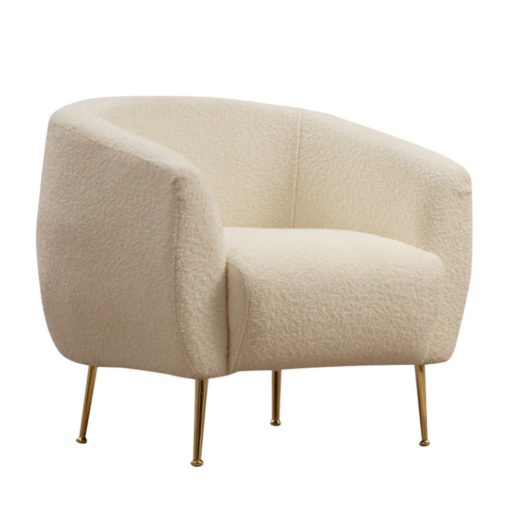 Fauteuil bouclettes rond crème CHIPIONA