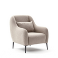 Fauteuil beige avec coussin en lin ELOI