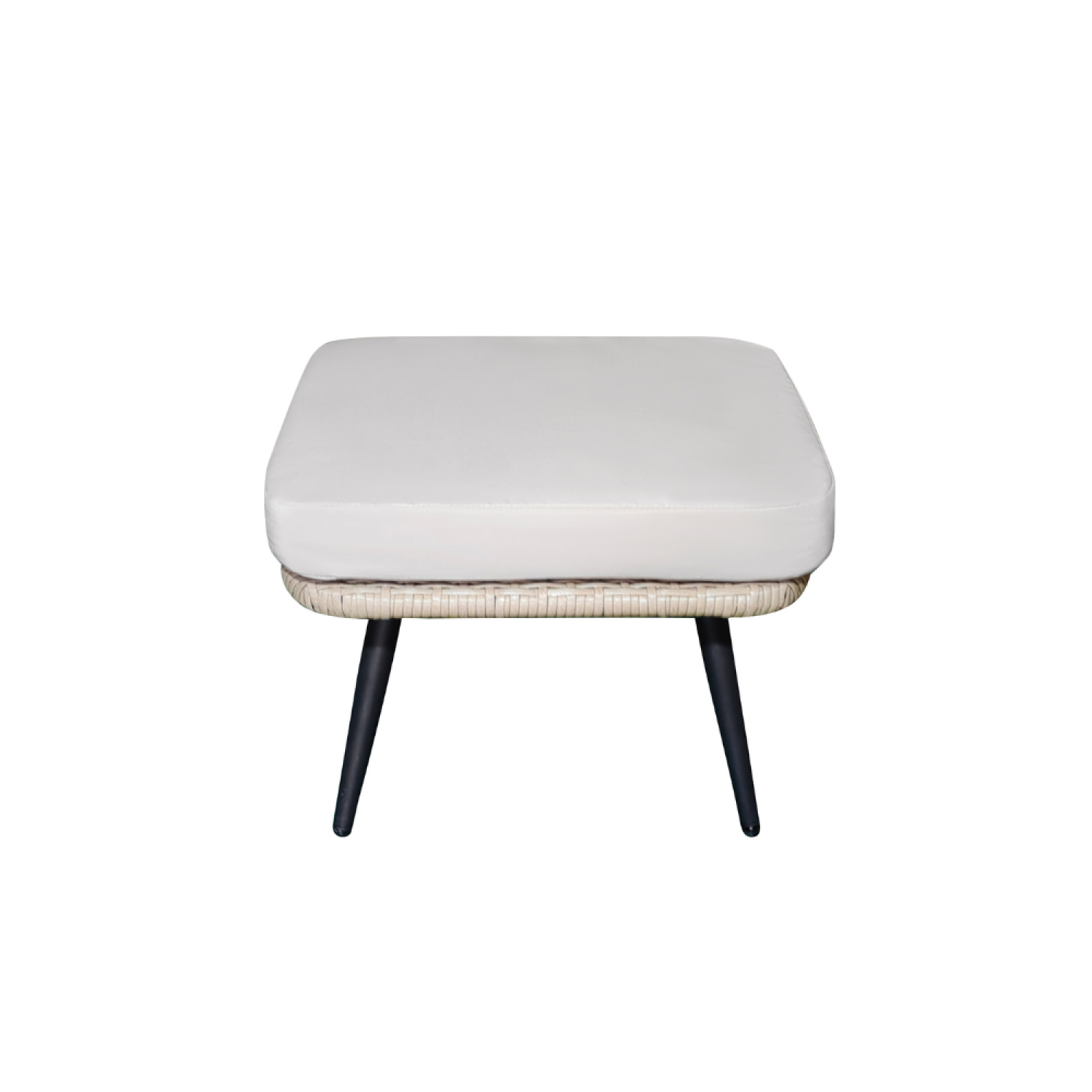 Repose-pieds extérieur avec coussin beige LEYA