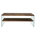 Meuble TV contemporain verre et bois 120 cm ALGARVE