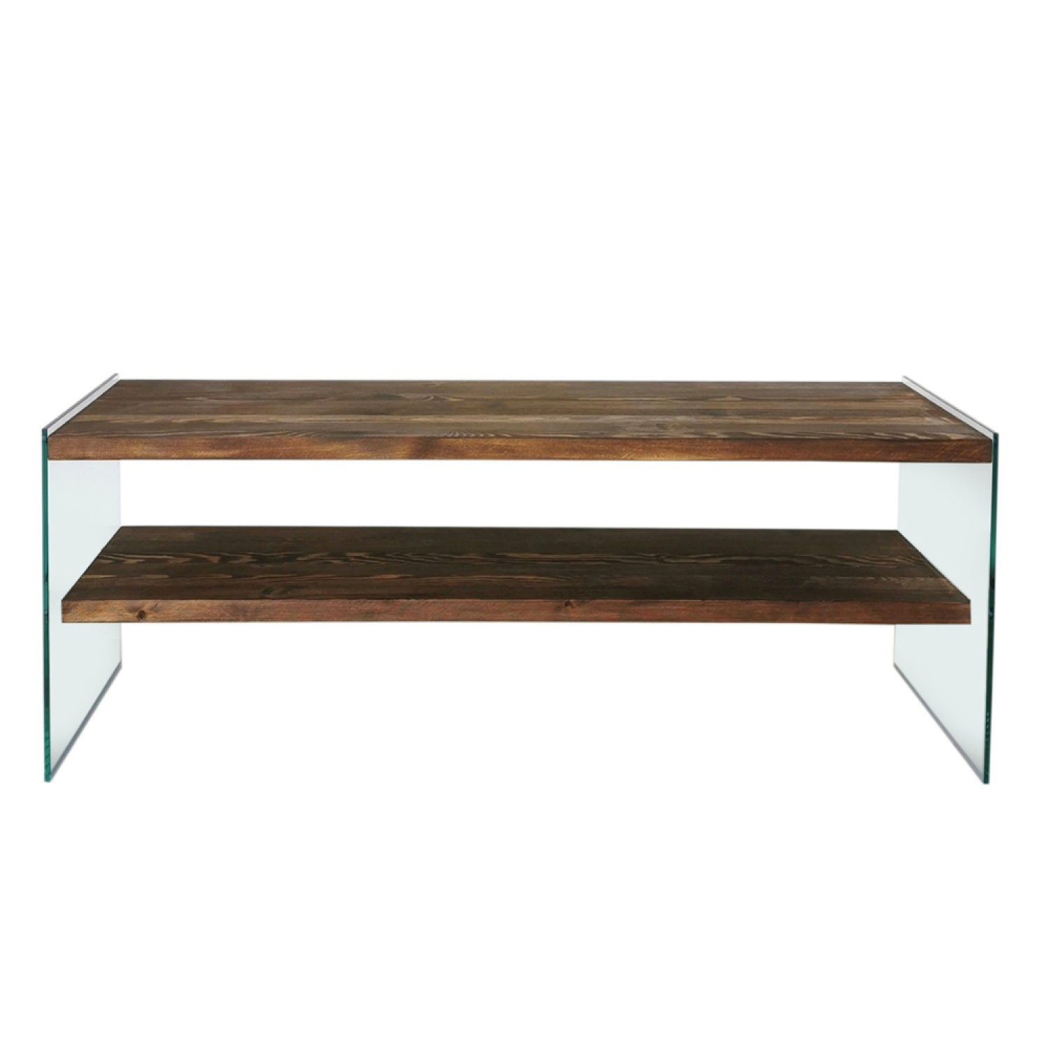 Meuble TV contemporain verre et bois 120 cm ALGARVE