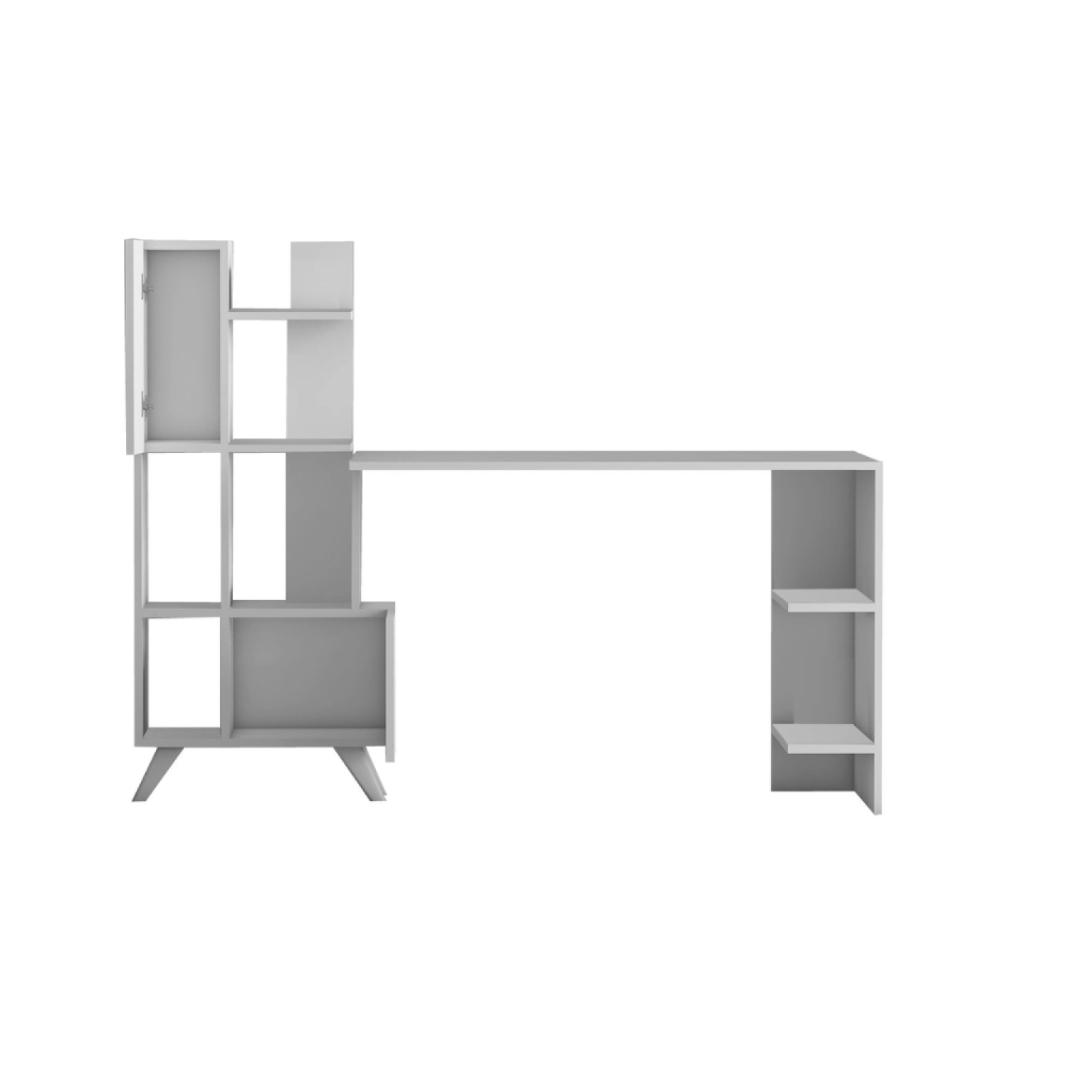 Bureau contemporain 9 rangements - blanc PATRAS