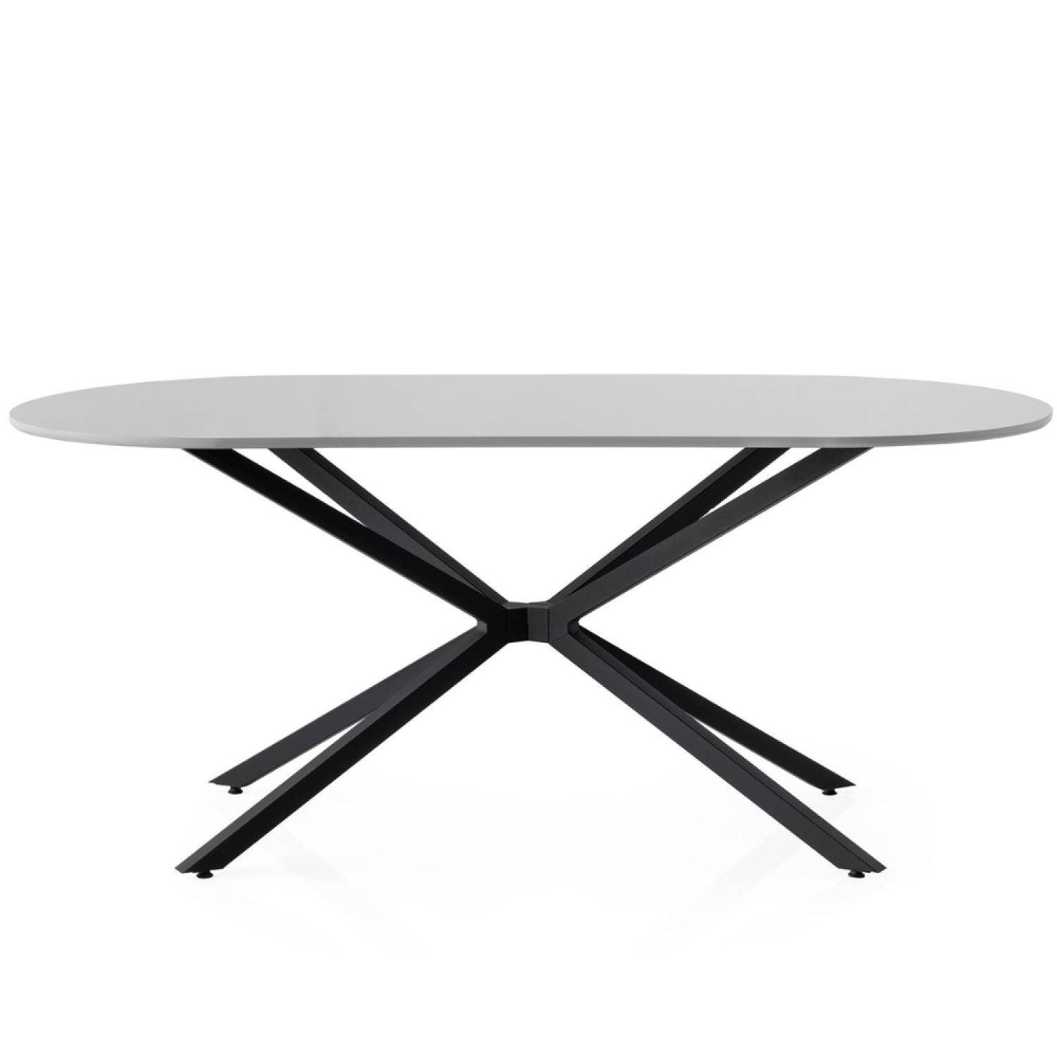 Table à manger 6 personnes gris et noir 180 cm SAPHIA
