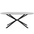 undefined Table à manger 6 personnes gris et noir 180 cm