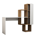 Bureau fonctionnel 6 rangements - bois et blanc FANO