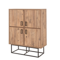 Buffet industriel en bois et métal - 4 portes - 8 rangements TRIESTE
