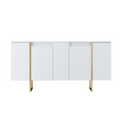 Buffet design blanc et or 160 cm - 4 portes ANTALYAE