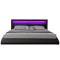 Lit avec led 160 x 200 cm en PU noir AMONIA