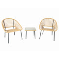 Salon de jardin 2 places avec table naturel LIO