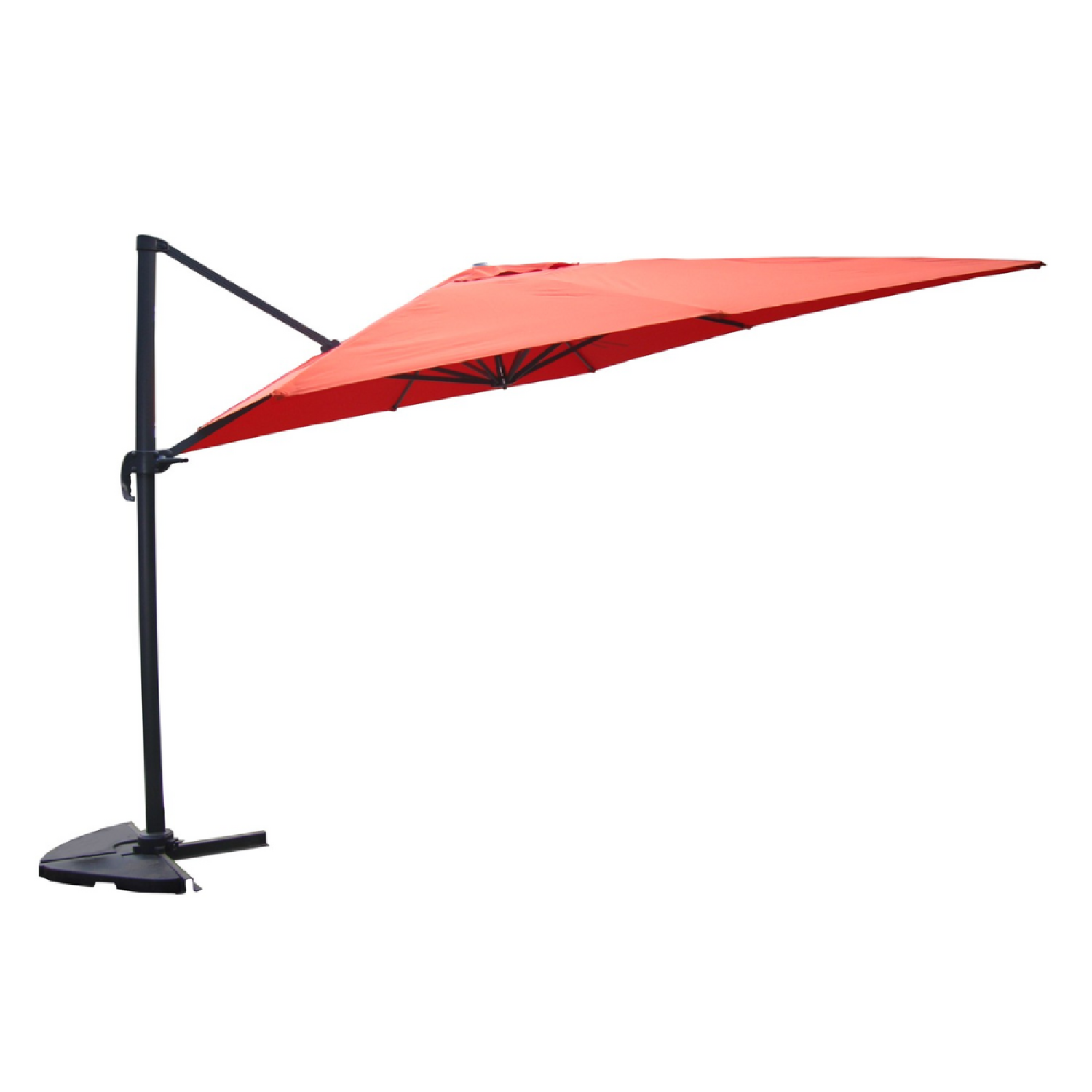 Parasol  terracotta déporté carré 3 x 3 m rotatif à 360 IVARIN